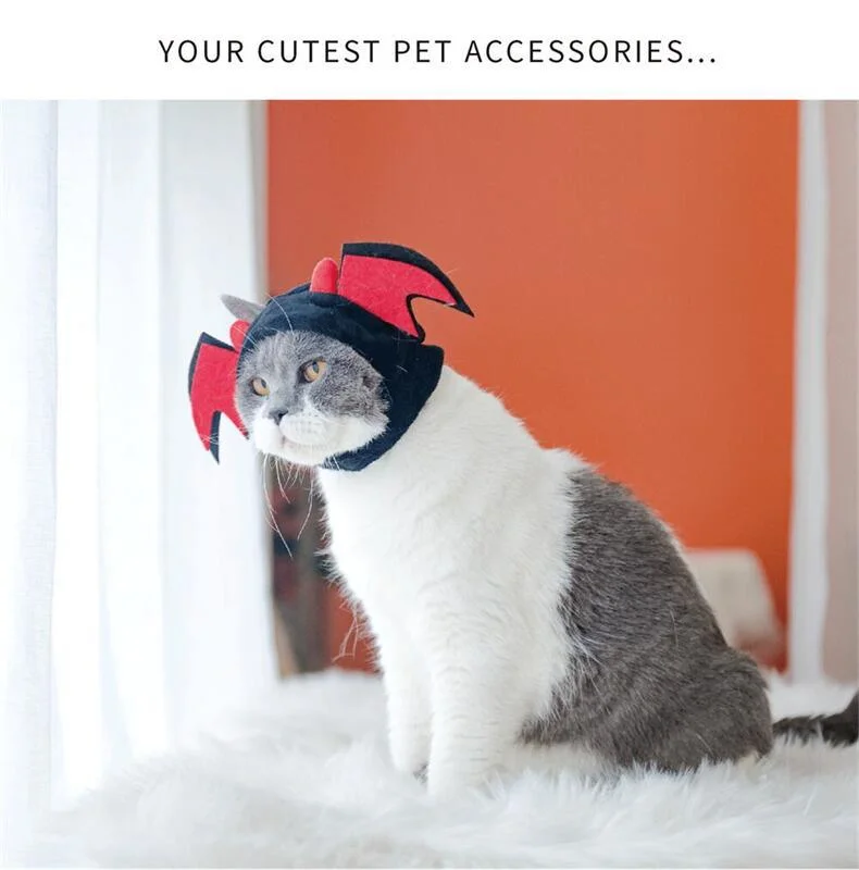 Cross-Border Hot Selling Cat Head Cover Pet Hat Cute Pet Accessories Cat Dog Cartoon Party Pet Headdress