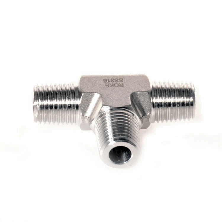 Male Thread Tees High Pressure 3 Way Thread Connector Pipe Fittings