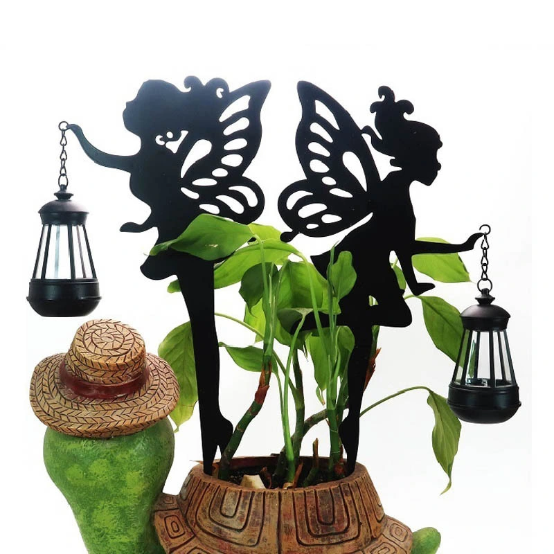 Outdoor Garden Holiday Decoration Wholesale/Supplier Solar Powered Water Proof LED Metal Fairy with Lantern Yard Decorative Lighting with Stake