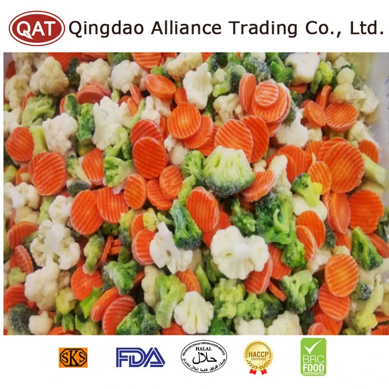 Fabricantes de China produção de legumes congelados Califórnia mistura de legumes com Cultura Couve-flor Orgainc Broccoli e cenouras