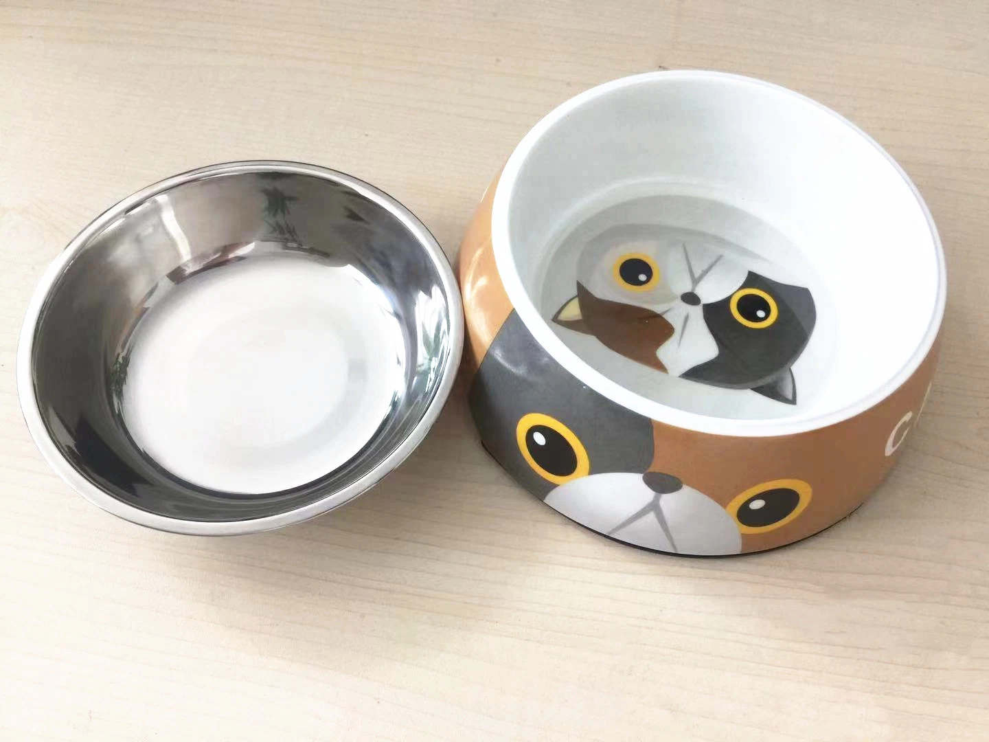 Pet Bowl Color Printed Stainless Steel Pet Dog Bowl Pet Water Food Bowl Metal Pet Food Container