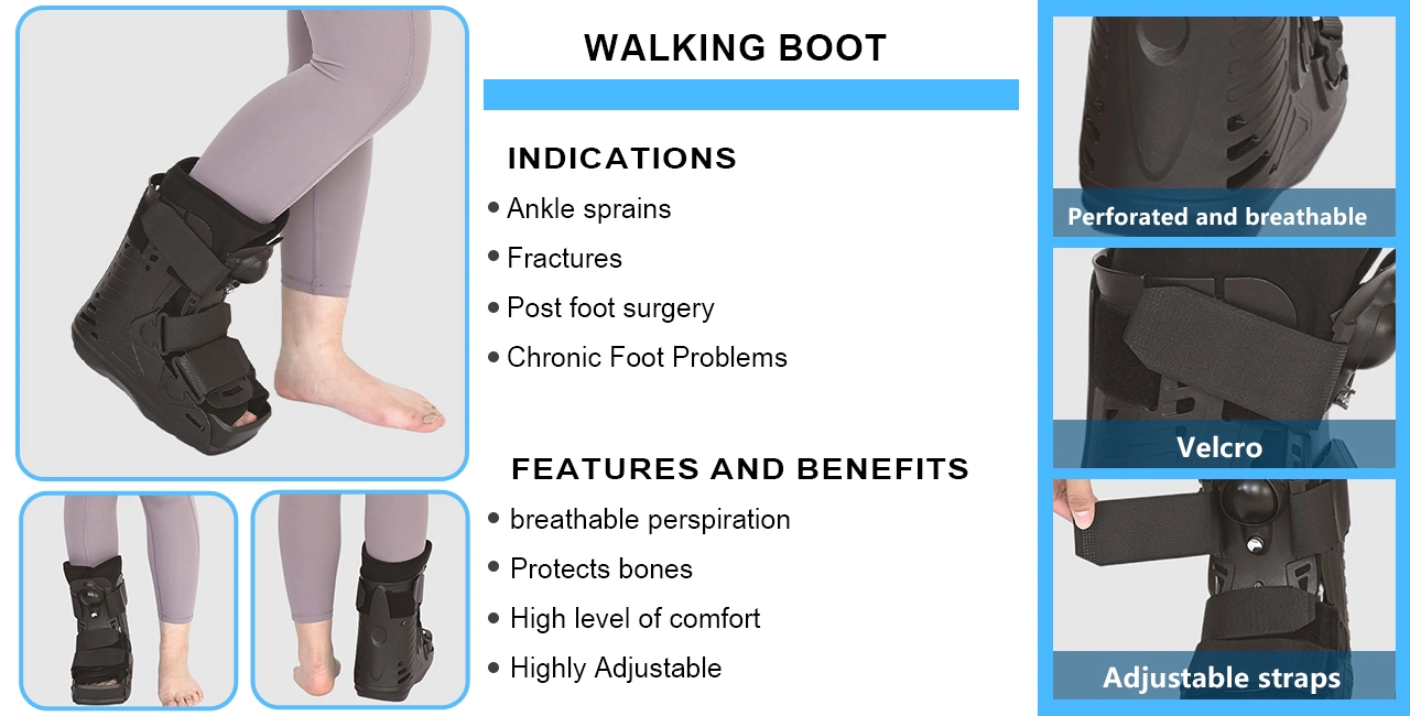 Health Care Device Walking Boot Adjustable New Design ROM Fracture Walk Boot Orthopedic Air Cam Orthopedic Walker