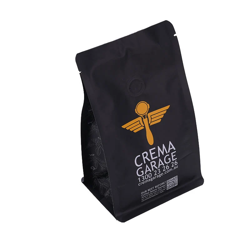 High quality/High cost performance  Pet Material Aluminum Foil Coffee Bag with Valve Matt Black Coffee Bag