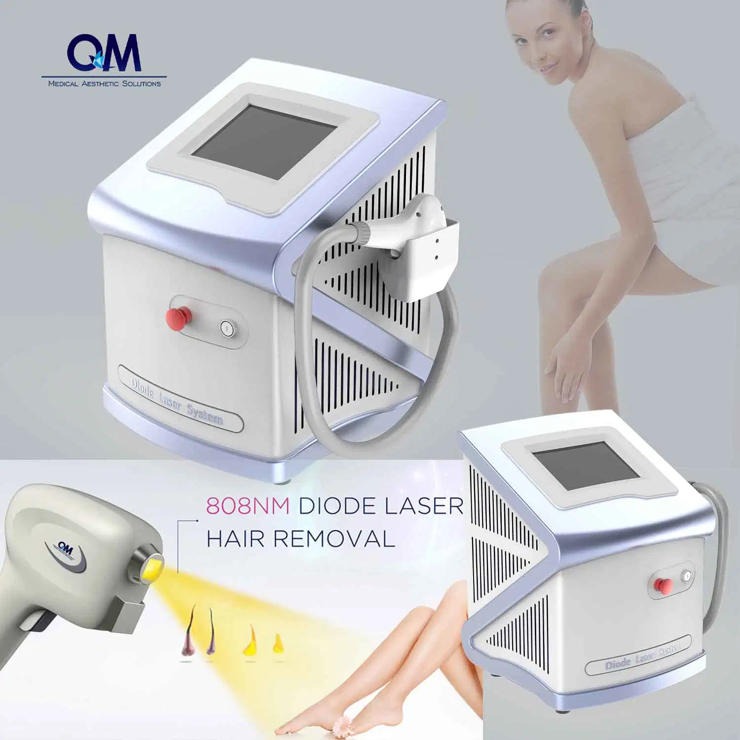 Portable 808nm 755nm 1064nm Diode Laser Hair Removal Beauty Machine