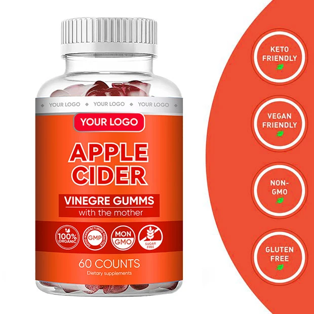 Натуральное дополнение потери веса Gummy Vitamins органический яблочный уксус Cider Резиновые