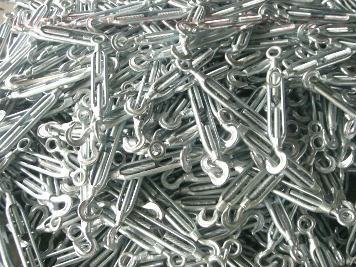 Hook Zinc Plated Steel Wire Rope Turnbuckle with Screw/Forged Connector