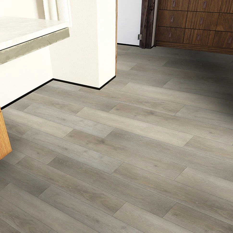 Salle de bains en bois imperméable ignifugé Pierre plastique plancher de vinyle