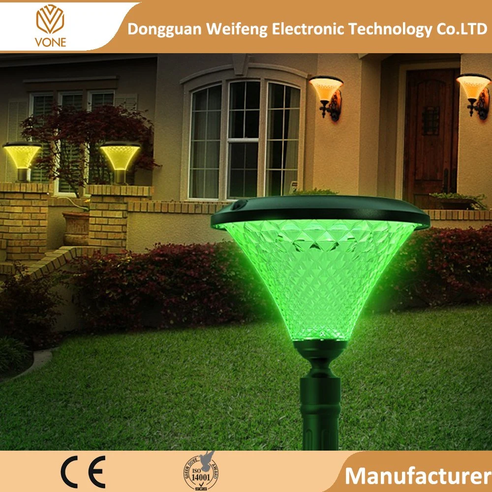 Remote Control Yard Garden Decorative 16 Million Colors Changing RGB LED Solar Wall Outdoor Fence Lanterns