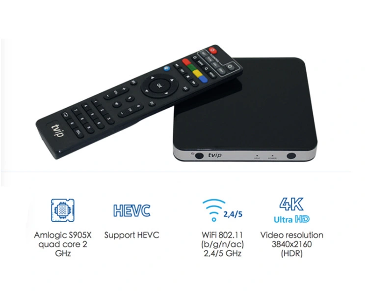 Mejor Linux IPTV Box Android Dual OS TV Box 1g 8G Amlogic S905X Dual WiFi Android 6,0 Linux 4K Smart Caja de TV TVIP 605