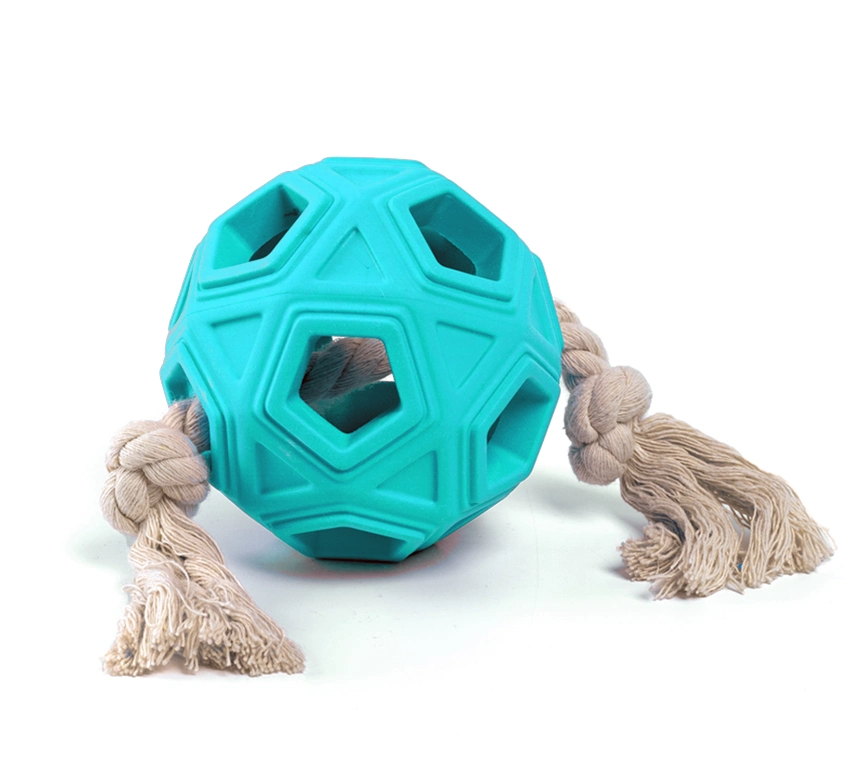 Interactive Dog Toy Rubber Ball Cotton Rope Dog Chew Toy Pulling Toy