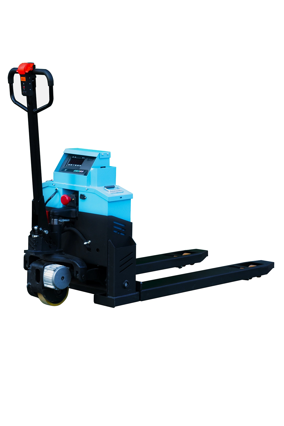 Electric Pallet Truck's Integrated Weighing Scale for 2-Ton Loads and 500g Precision.