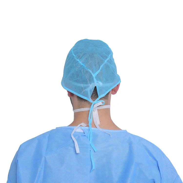 Latex Free Fluid Resistant Disposable SMS 40GSM/45GSM Surgical Gown with Knitted Cuffs
