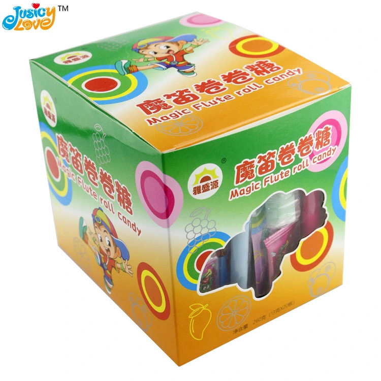 New Product Funny Whistle Musical Flute Toy with Roll Soft Candy and Popping Candy