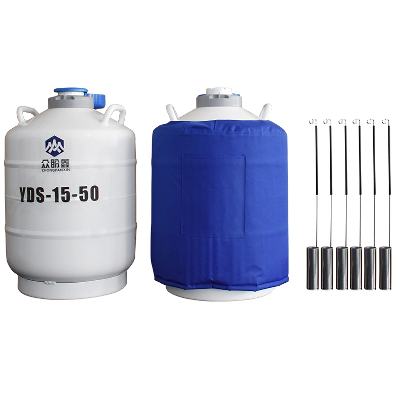 2L Semen Storage Cylinder Dewar Vessel Tank Liquid Nitrogen Container with Canisters for Cryogenic Storage Biological Materials