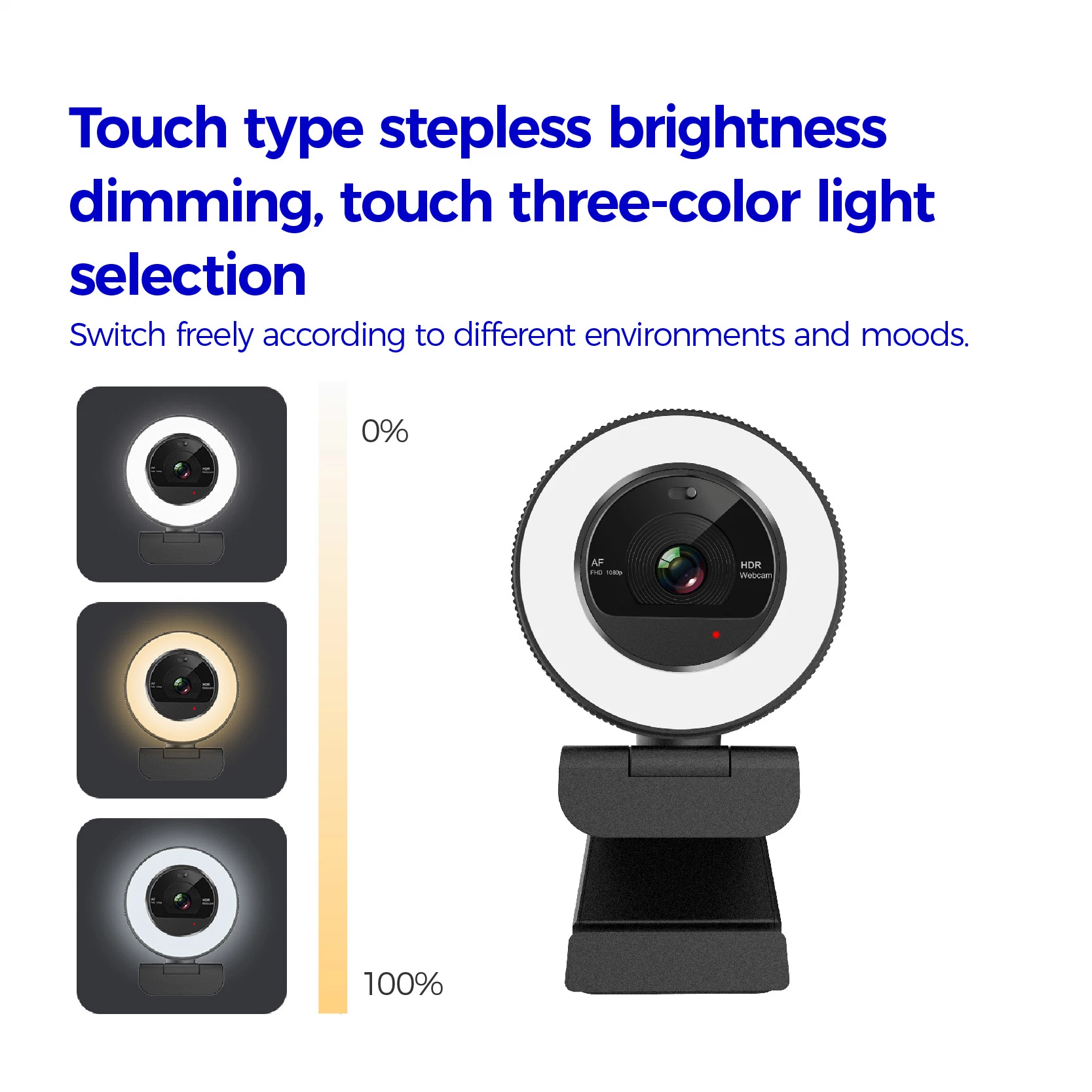 Low Price OEM PC Camera 1/2.8 Inch Sensor PC USB Web Camera 1080P for Video Conferencing with Light and Privacy Cover