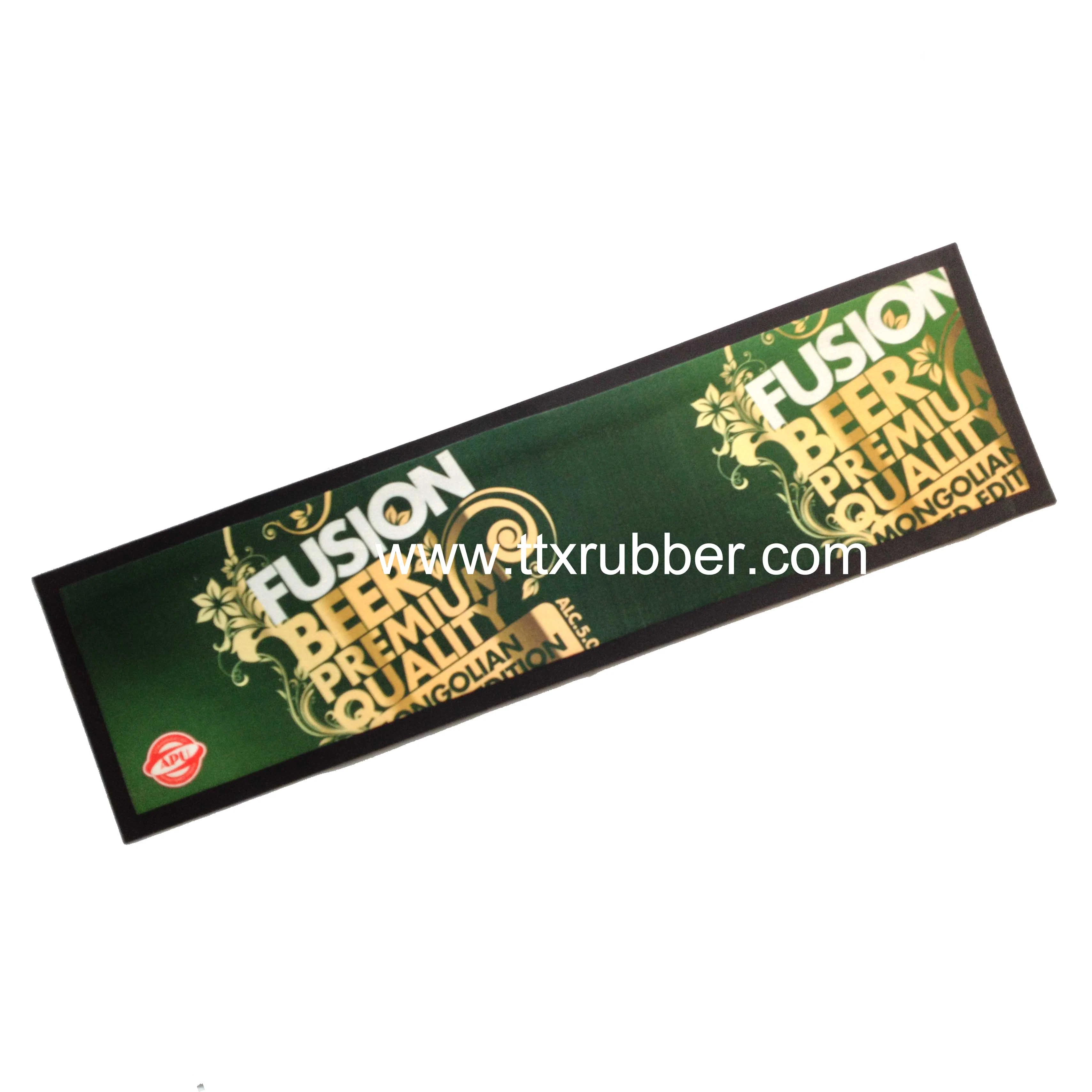 Felt Top Printed Rubber Bar Mat, Promotion Bar Mat