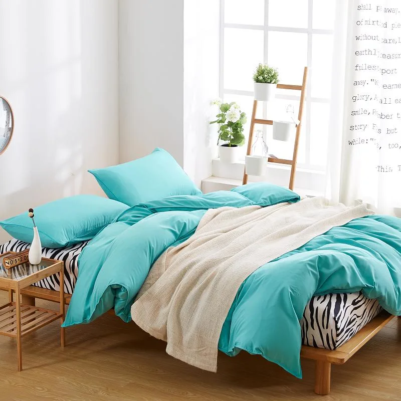 Plain de fibra de bambú, ropa de cama dormitorio cama hoja Establece