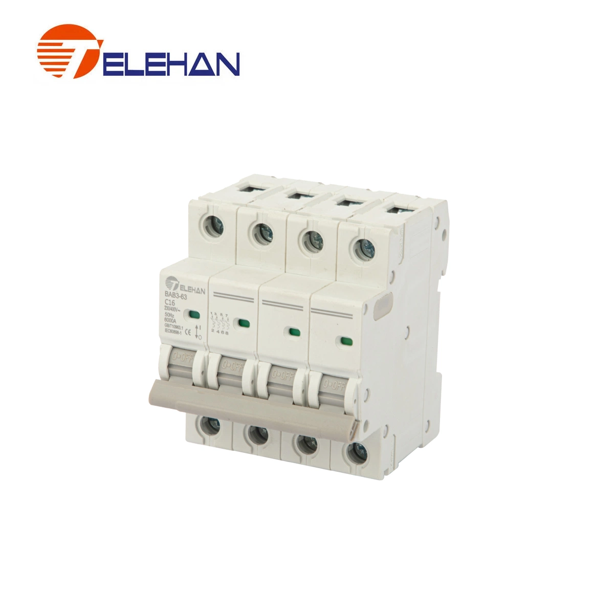 High Capacity Breaking Miniature Circuit Breaker Bab3 6ka 1-63A 1-4p