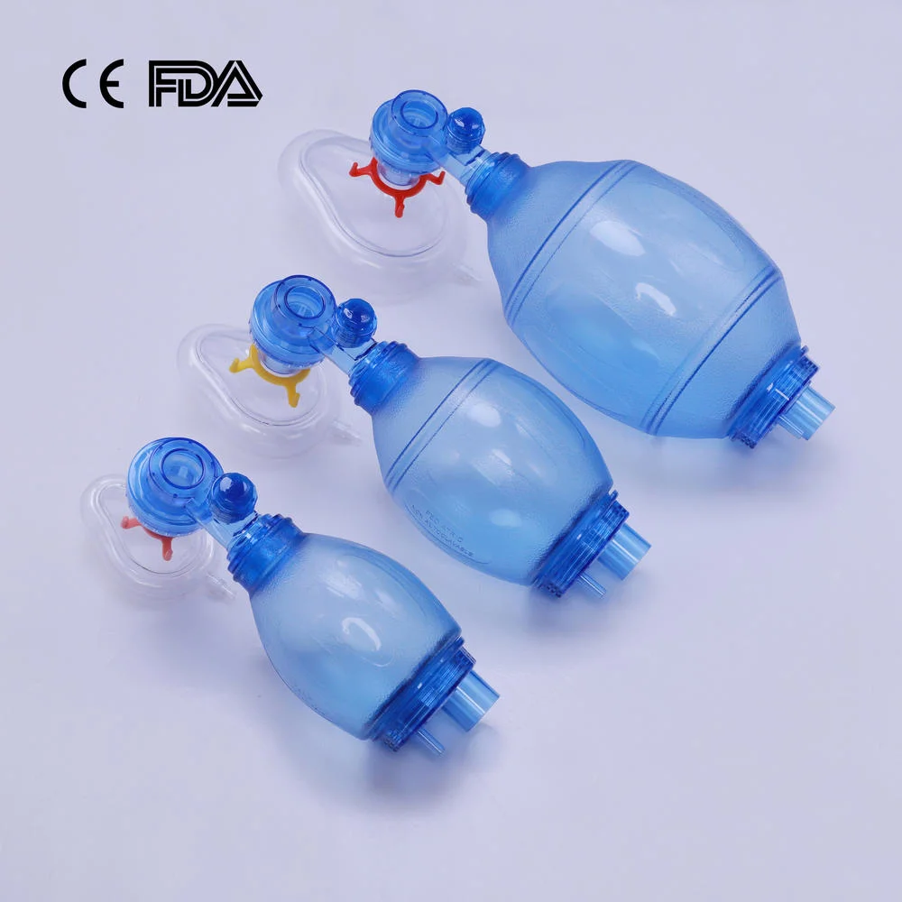 Disposable PVC Ambu Bag Manual Resuscitator Kit with Reservoir Bag and Oxygen Mask for Emergency Rescue for Infant Size