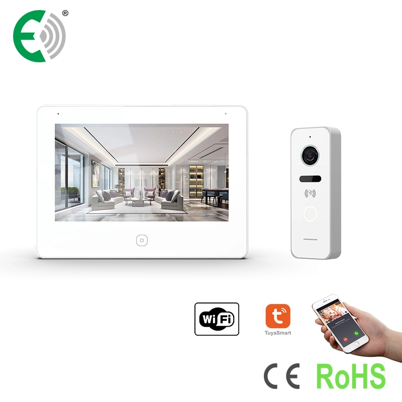 7-Zoll-UTP/IP WiFi-Heimüberwachungs-Video-Doorphone-Intercom-Kit-Unterstützung Entsperrung der ID-Karte