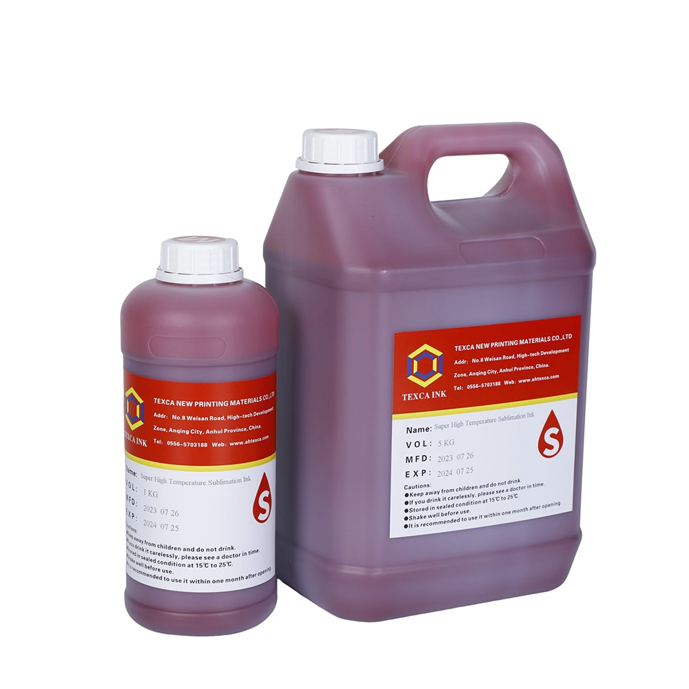 Impresora Super Alta temperatura Magenta Nuevo material Subblimation botella de tinta Digital Tinta