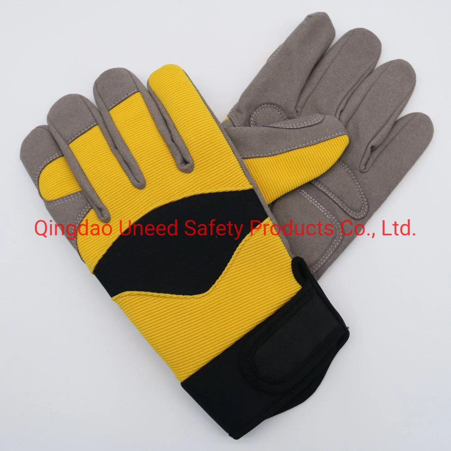 Yellow Cow Split Leather Man Hand Job Safety Working Gloves for Construction