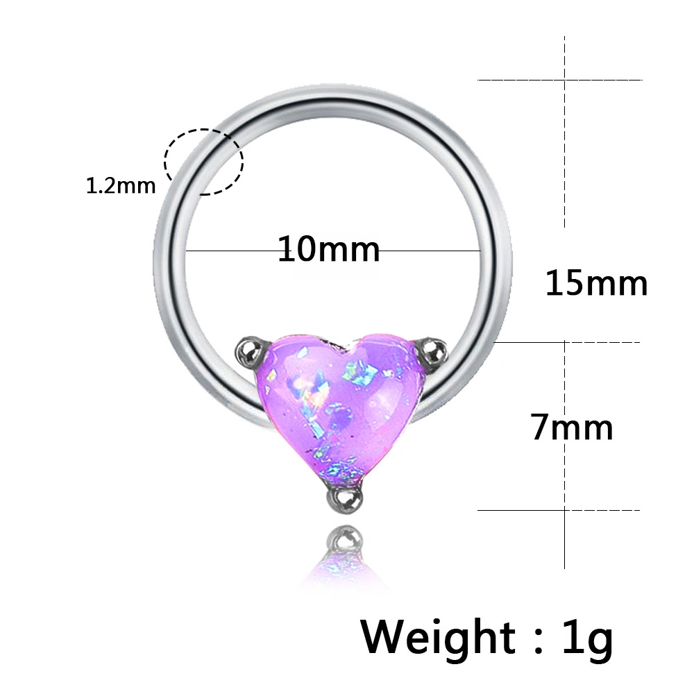 Stainless Steel Pink Gem Piercing Jewelry