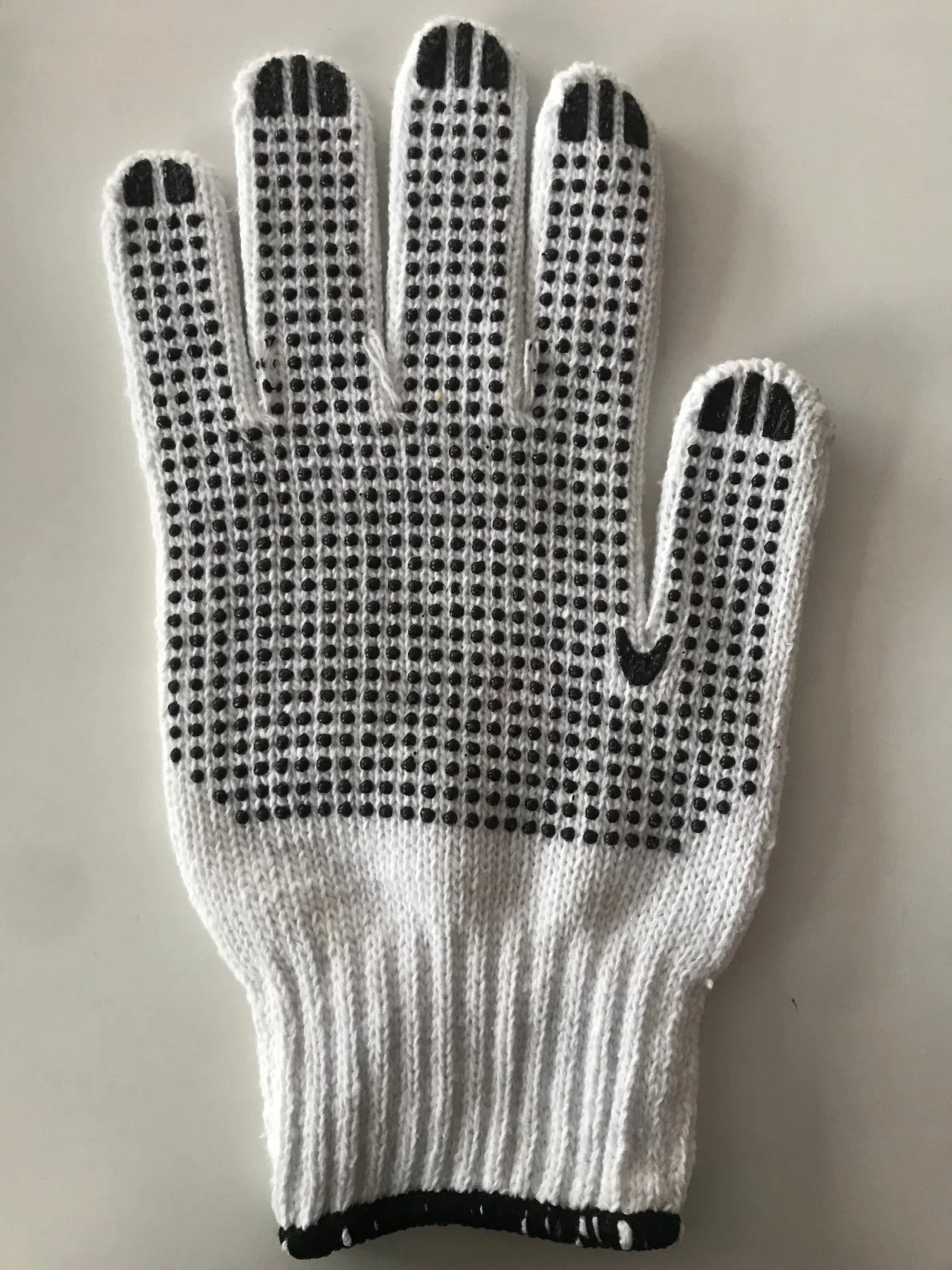 Natural Cotton/Polyester String Knit. 4thread Gloves CE Quality (SJIE1005)