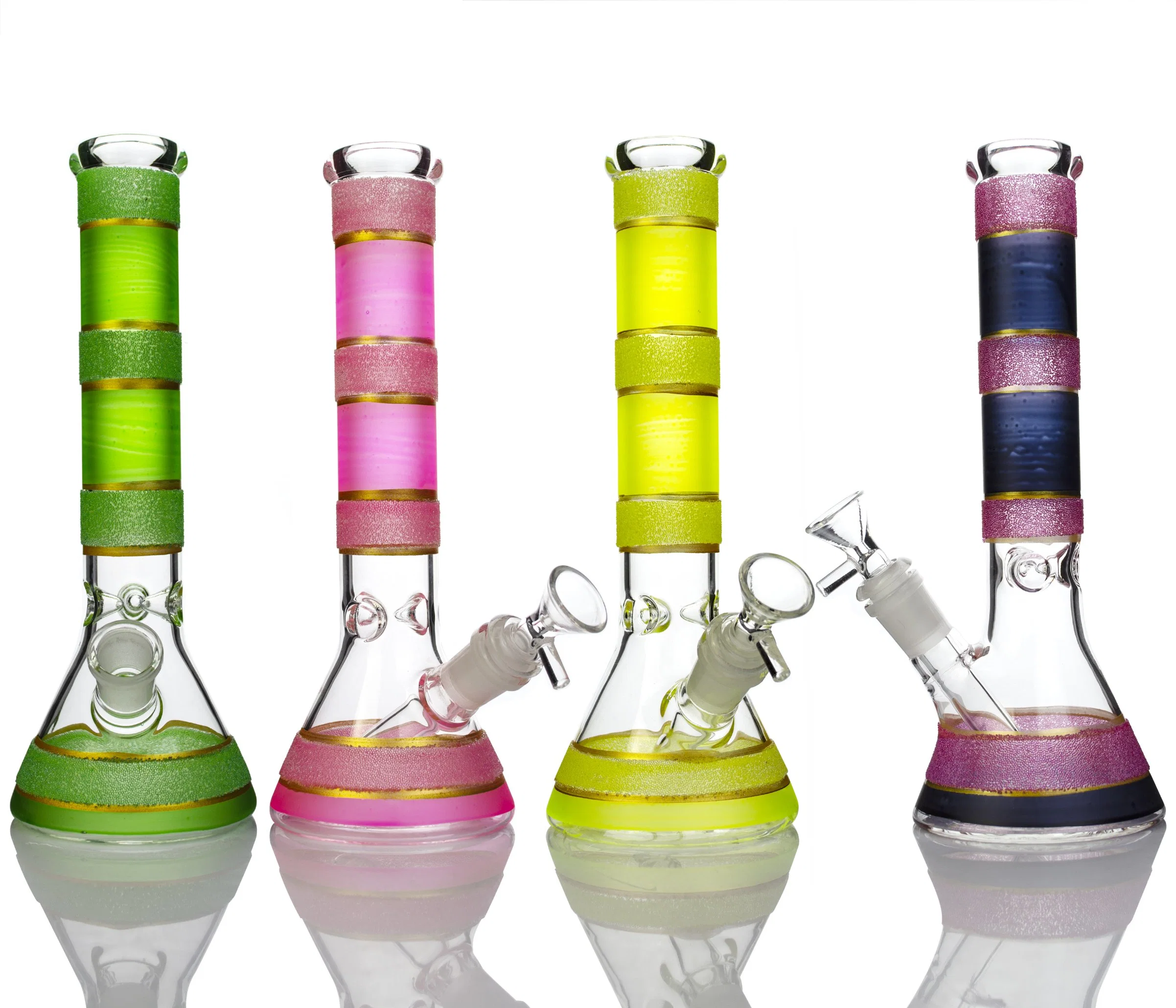 Hbking Mayoreo Colorful 10 pulgadas de grosor Beaker fumar pipa Pyrex Tubo de agua de vidrio de tabaco