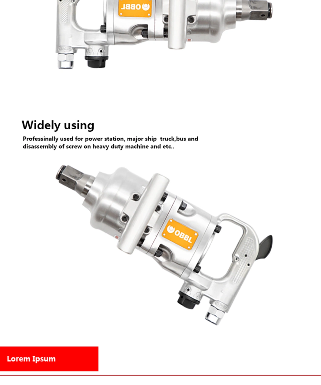 Pinless Air Wrench Tools 1 Inch Pneumatic Impact Wrench Sample Available