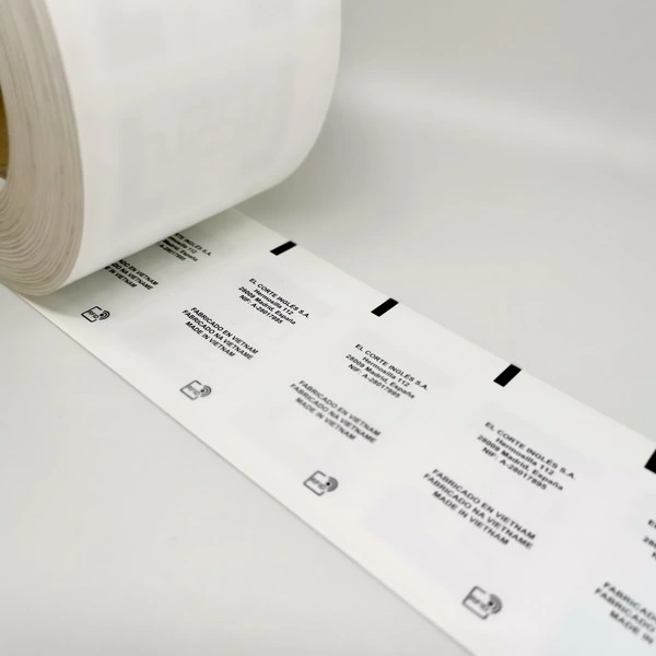 Custom Printing Satin UHF Woven Washable Textile Label RFID Care Label for Clothing