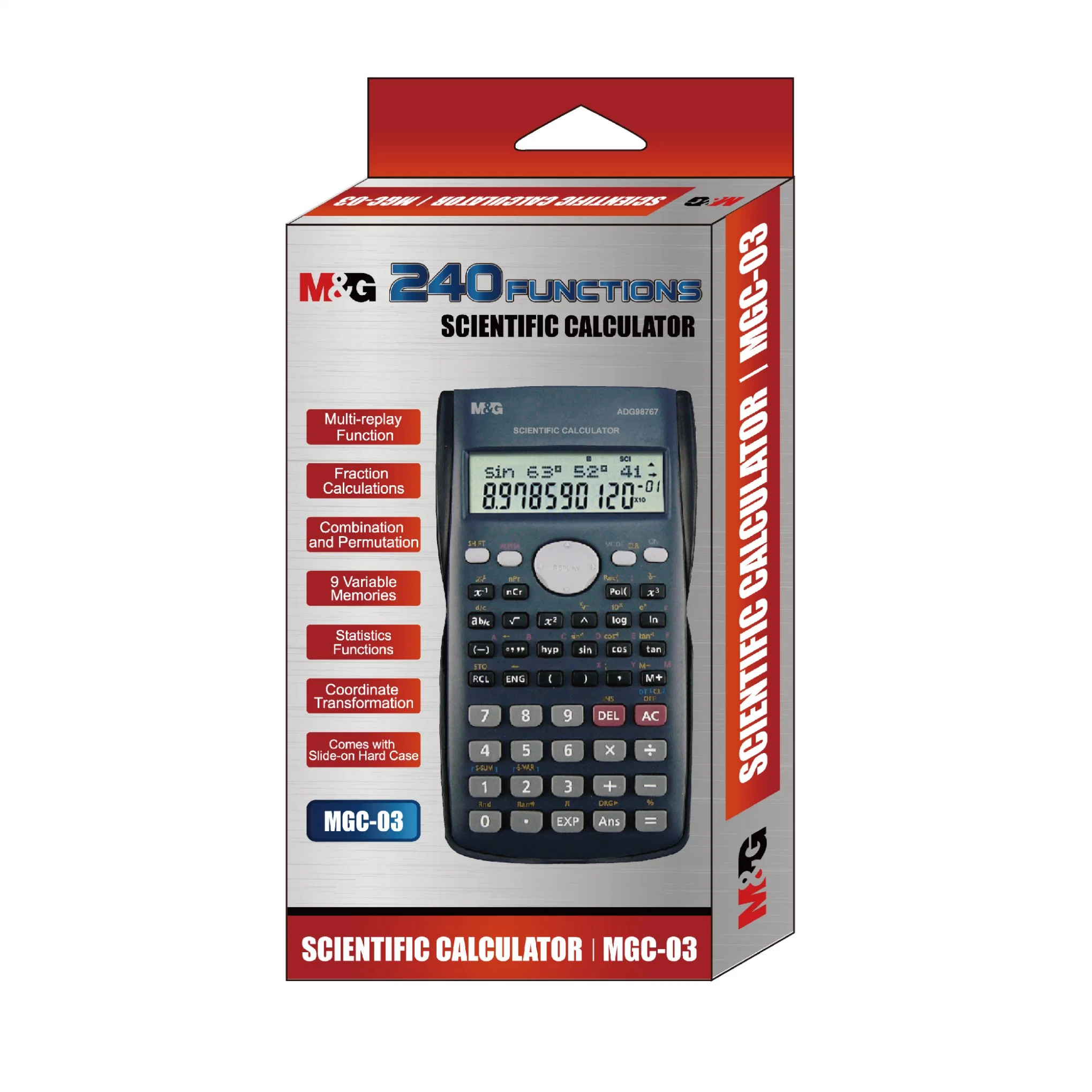 Scientific Calculator with Cover Suitable for Middle&High School with 240 Functions