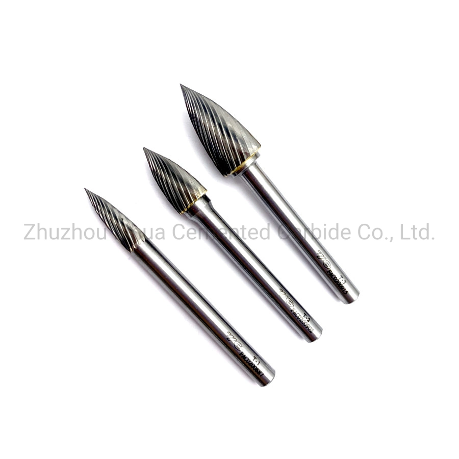 G0618m06 Carbide Burrs, Arc Pointed Nose Rotary Files, G Shape for Woodworking