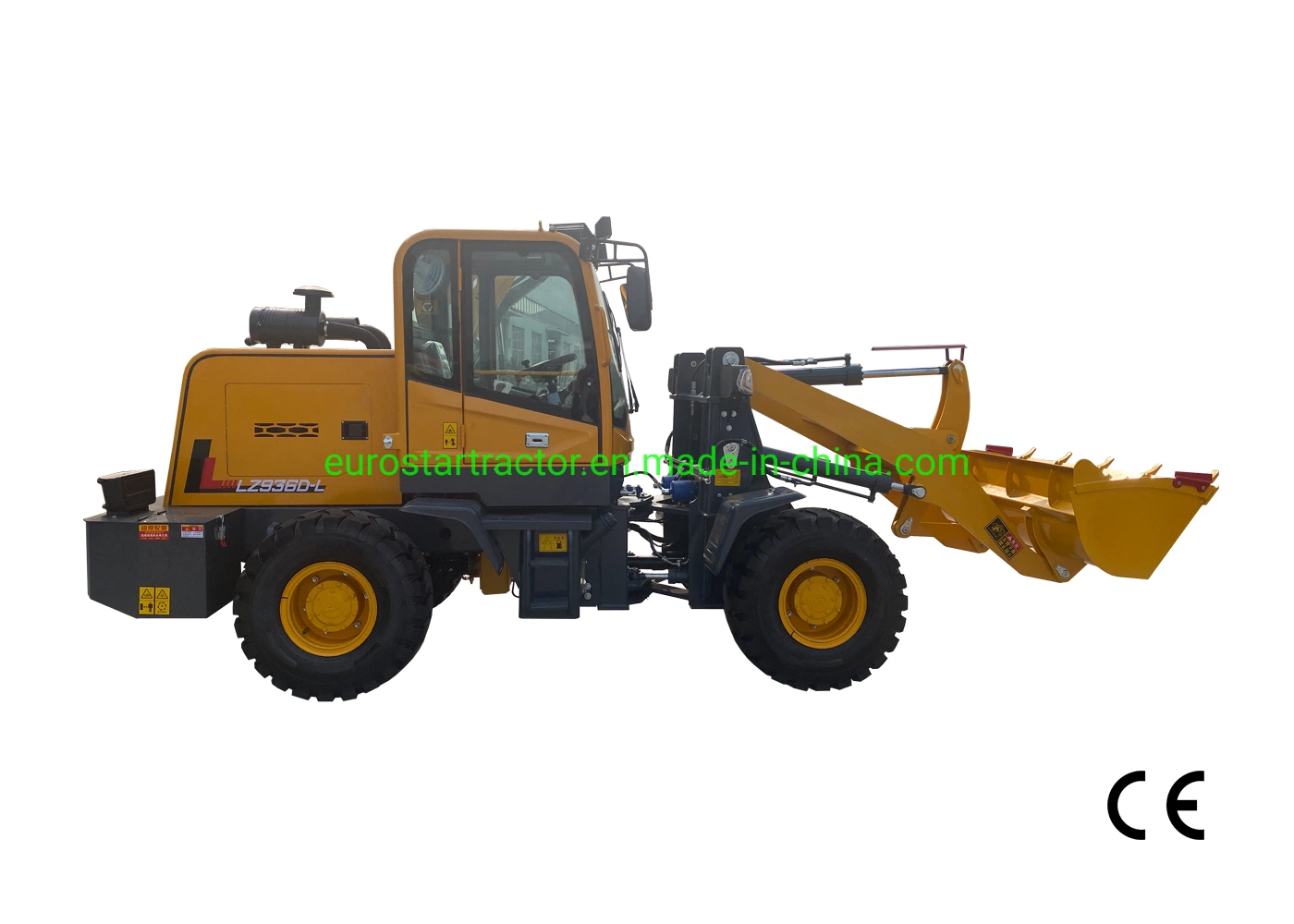 1,6T Ez936 Radlader Multi Functional Mini Small EC Approved China Construction Medium Bucket Machinery Compact Backhoe Front End Loader Bagger