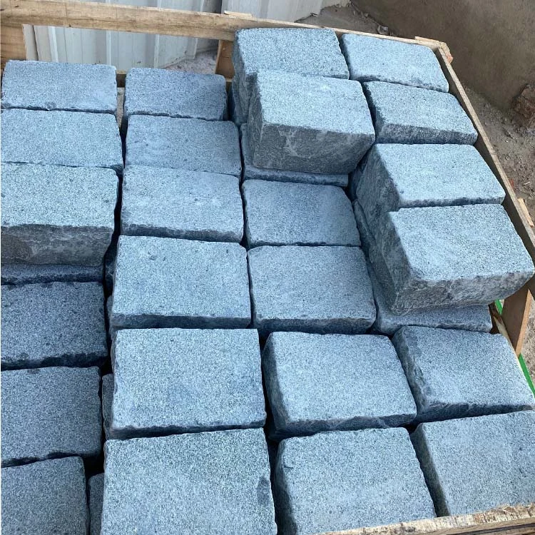 Factory Direct Flamed and Split Finish Black Basalt Cube Stone