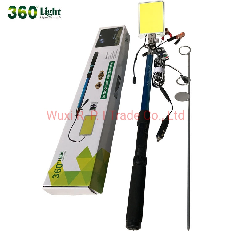 500W COB Telescopic Fishing Rod LED Camping Light For Outdoor Road Trip, Picnic BBQ, Camping