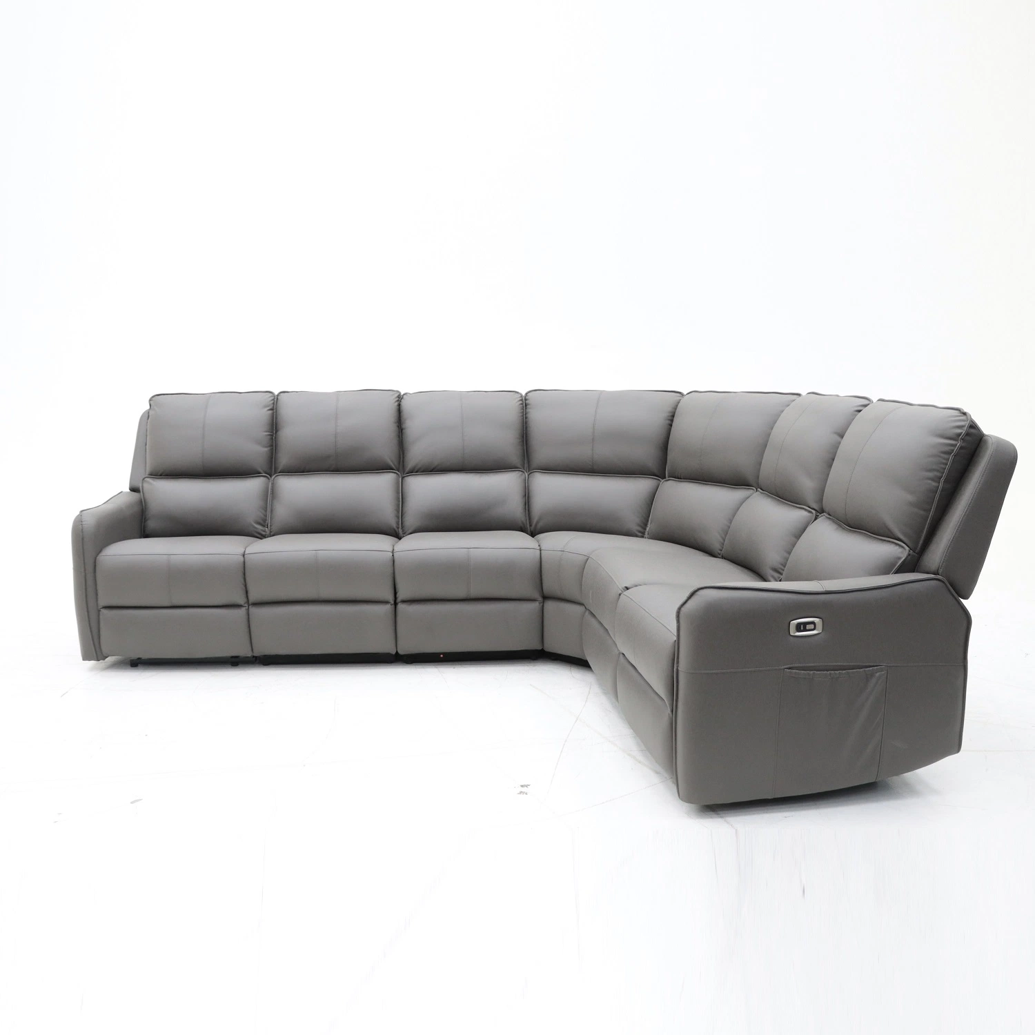 Geeksofa Modern Design Technology Fabric Manual Corner Sectional Recliner Living Room Sofa Set Motion Reclinable with Massage