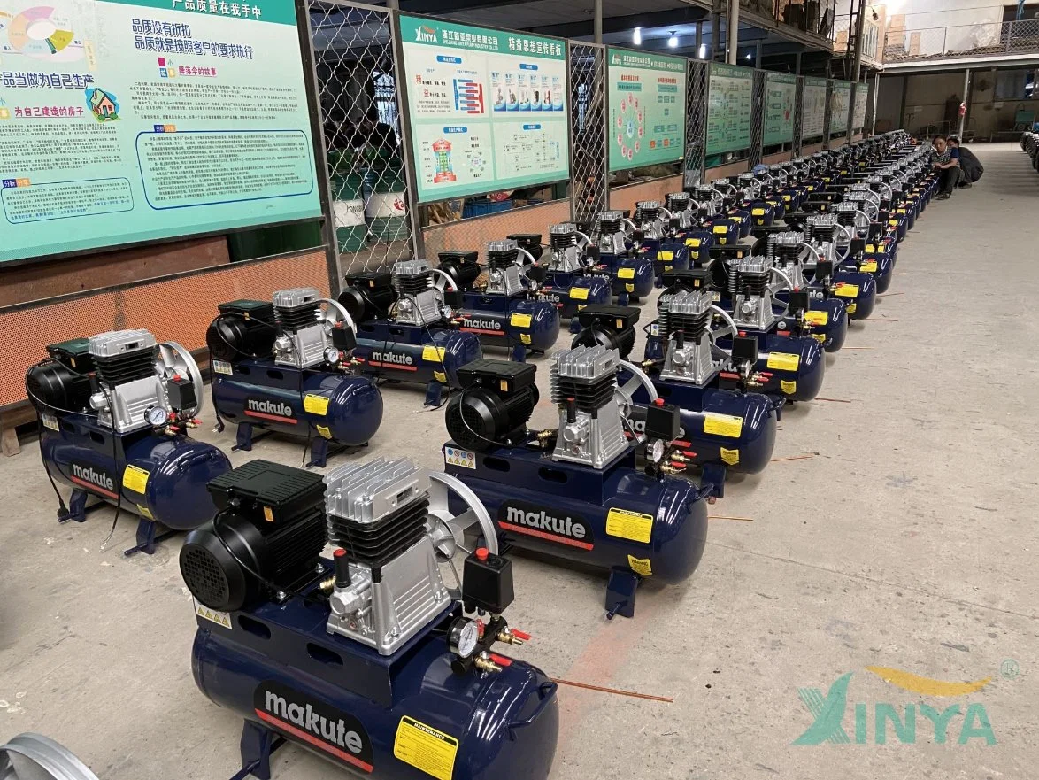 Xinya Air-Cooled 80mm Piston Single 400V Stage Three Phase 4kw Oil H Belt Drive Air Compressor 200L Tank with Alu Pump Head