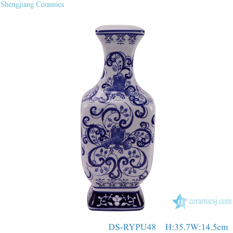 Ds-Rypu48 Blue and White Flower Pattern Ceramic Body for Table Lamp