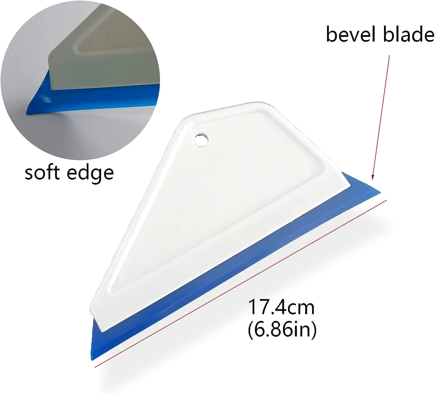 Window Tint Tools Handle Squeegee with Blue PU Bevel Blade