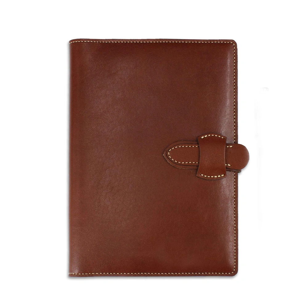 Refillable A5 Genuine Leather Notebook Cover with Logo