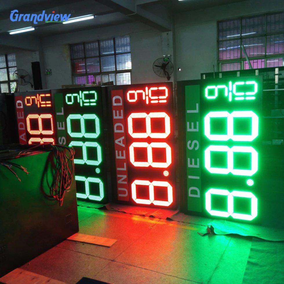 Gas Fuel Price Sign 7 Segment Large LED Digits Sign Board Price with Clip 88.88 Gas Price LED Display