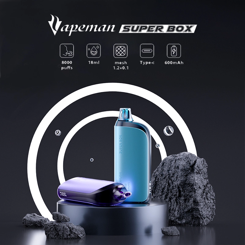 Hot Sell LED Screen Display Vapes Elf Vapeman Super Box 18ml Bar Rechargeable Vapes Pens