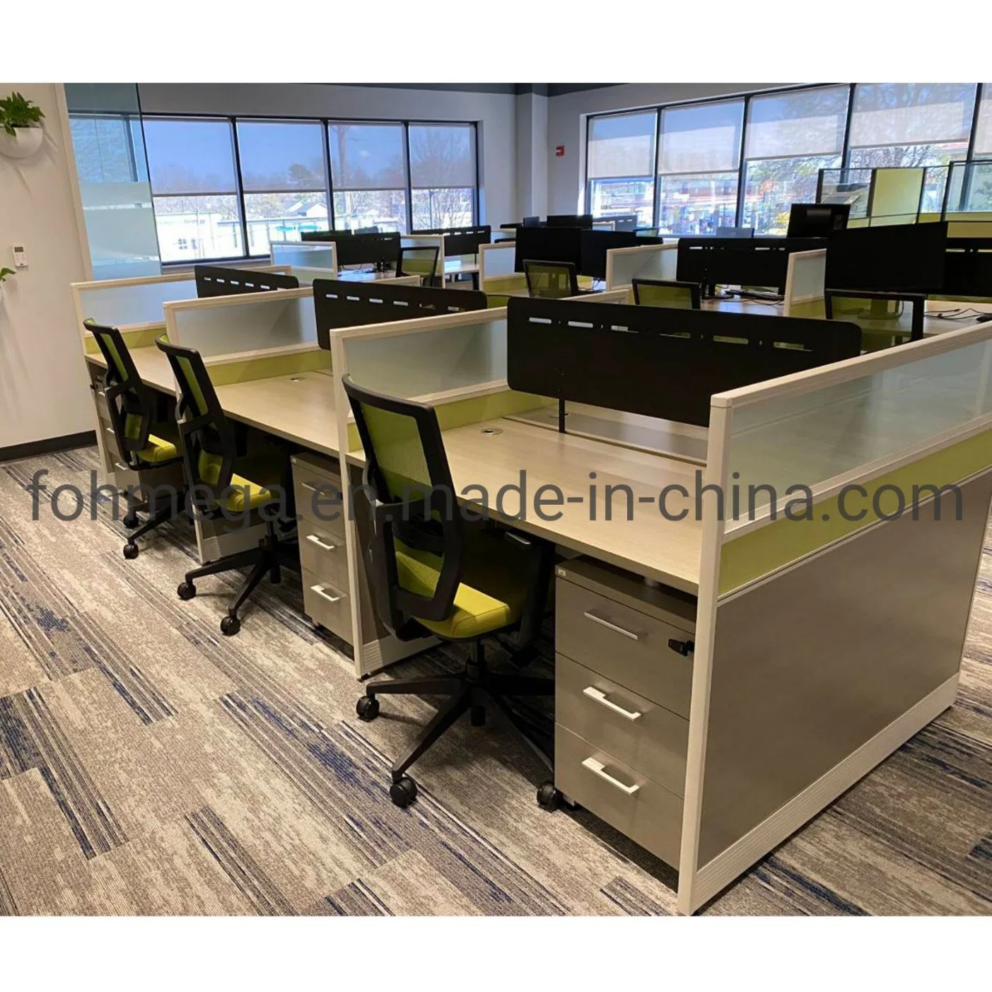 Bureau de travail de partition de bureau moderne Bpo Tableau Cubicle Desk Centre d'appels Mobilier de bureau