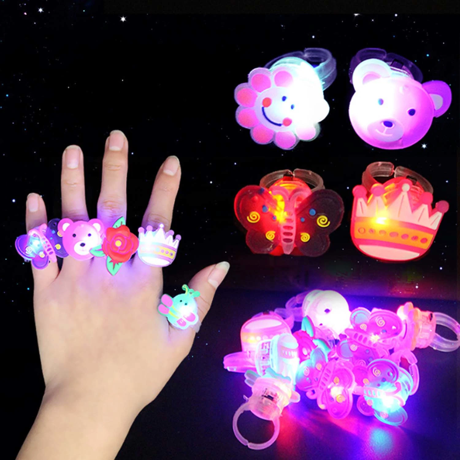 Flashing Ring LED Luminous Finger Lamp Party Toys