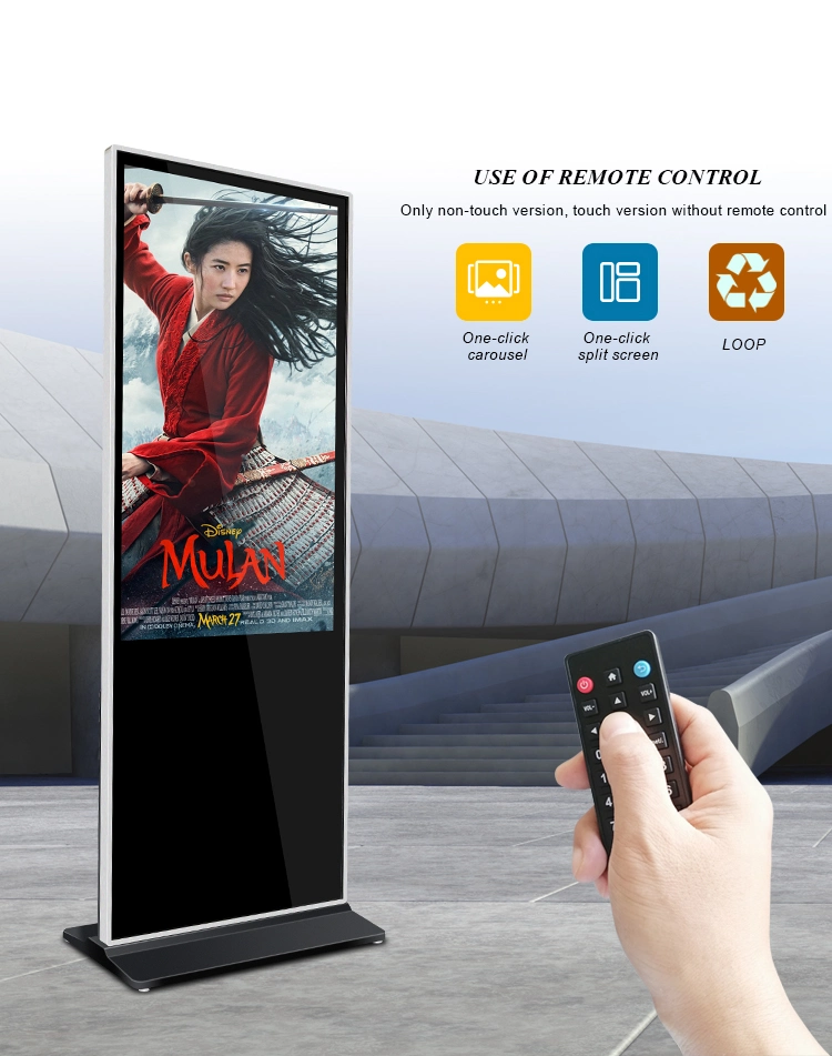 High Resolution 49 Inch Floor Standing Digital Signage Advertising Player Media Player