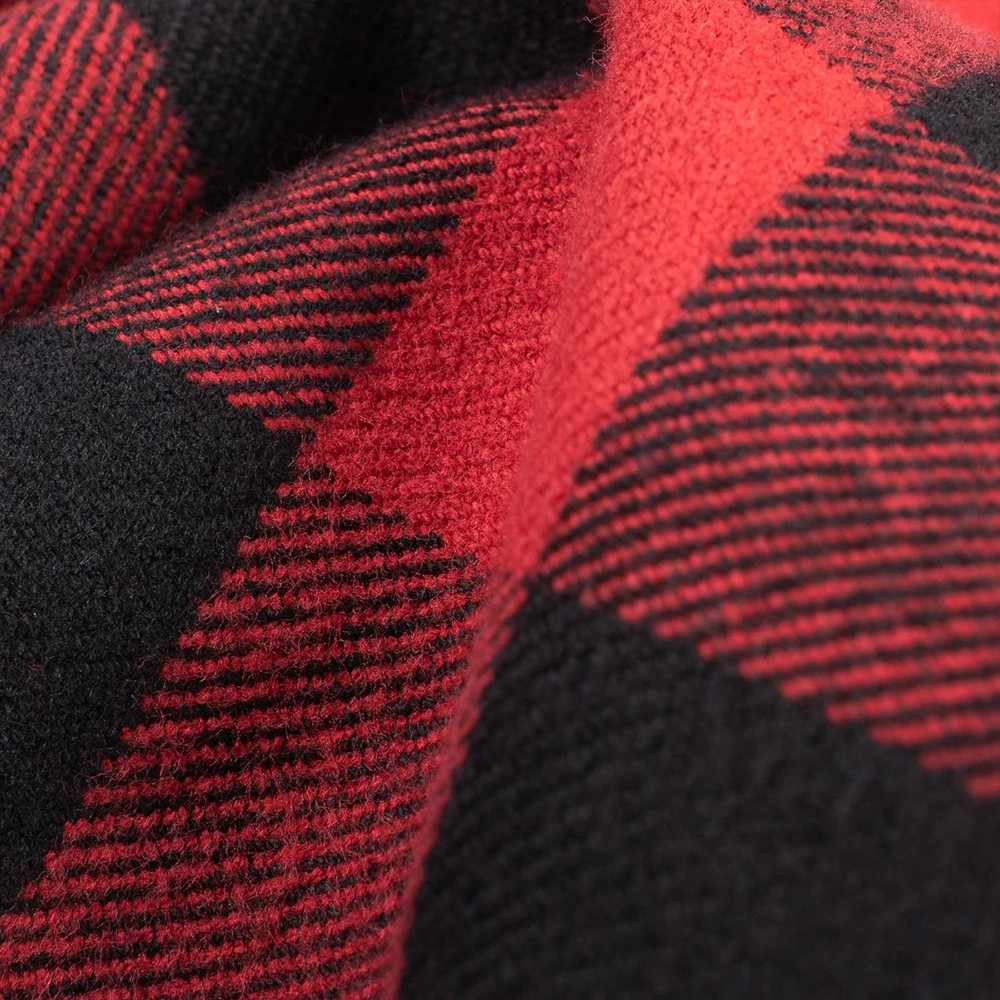 Los patrones clásicos de tejido de algodón Western Vestido Rojo y Negro Plaid camisas de franela de algodón