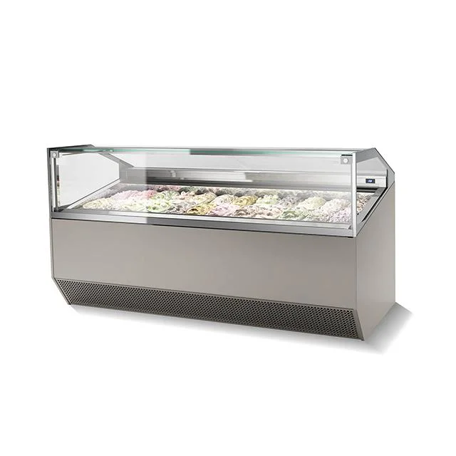 Italienische Arbeitsplatte Gelato Showcase Gefrierschrank Maschine Eis Kühlschrank Display