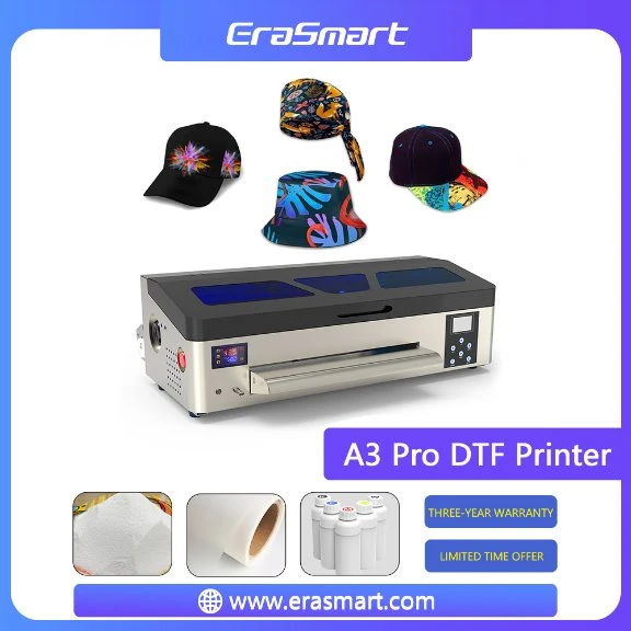 Erasmart Factory Price A3+ Inkjet Printer Digital T Shirt Textile Printing Machine Heat Pet Film A3 Dtf Printer with XP600 Head