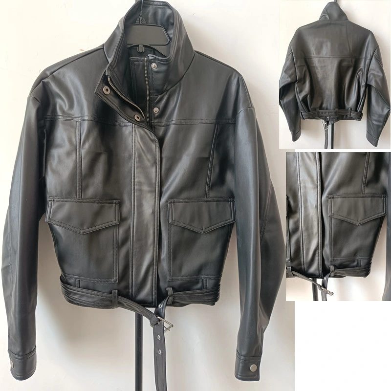 Winter PU Jackets Cow Coats Leather Bike Outerwear Scooter Apparel